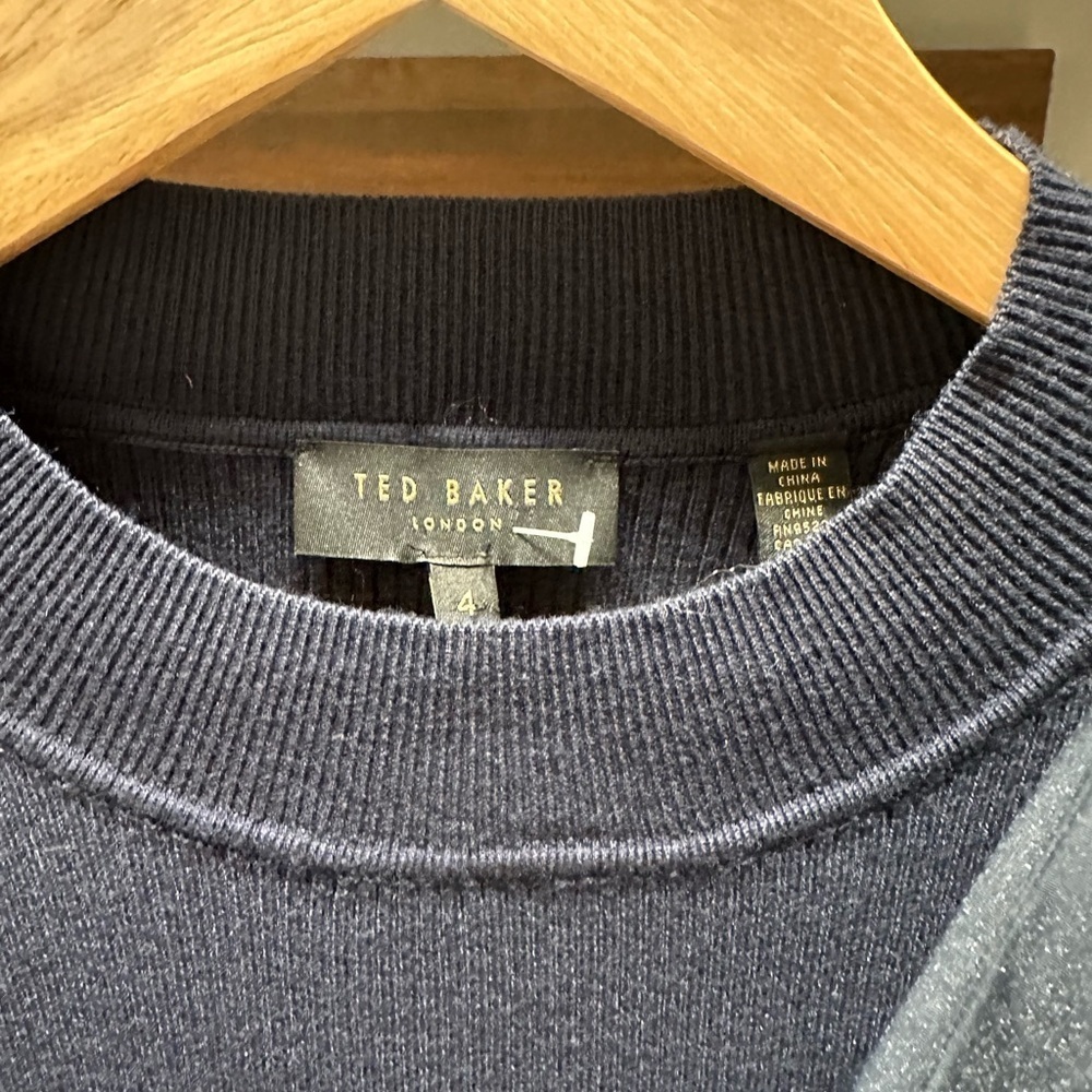 Ted Baker Knit Navy Sweater with Bow Detail - Picture 8 of 10